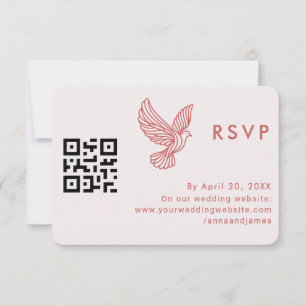 Modern Wedding QR Code Minimalist Elegant Quote RSVP Card