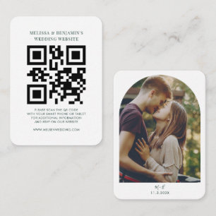 Modern Wedding QR Code Photo RSVP Enclosure Card