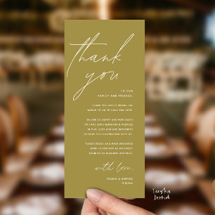 Modern Wedding Reception Dinner Thank You Card