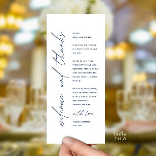 Modern Wedding Reception Dinner Thank You Card