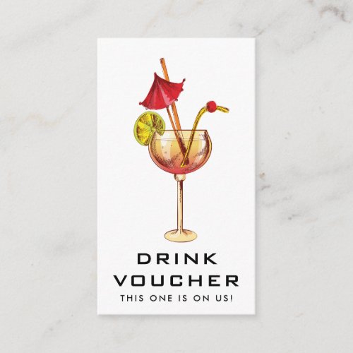 Modern Wedding Reception Drink Ticket Enclosure Card