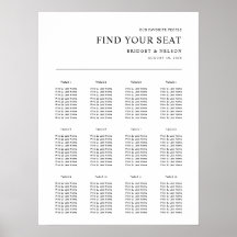 Modern Wedding Reception Seating Chart
