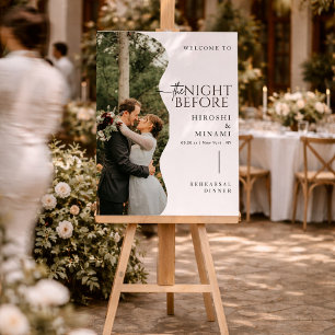 Modern Wedding Rehearsal Dinner Sign Custom Photo