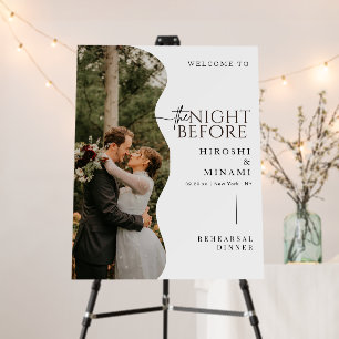 Modern Wedding Rehearsal Dinner Sign Custom Photo