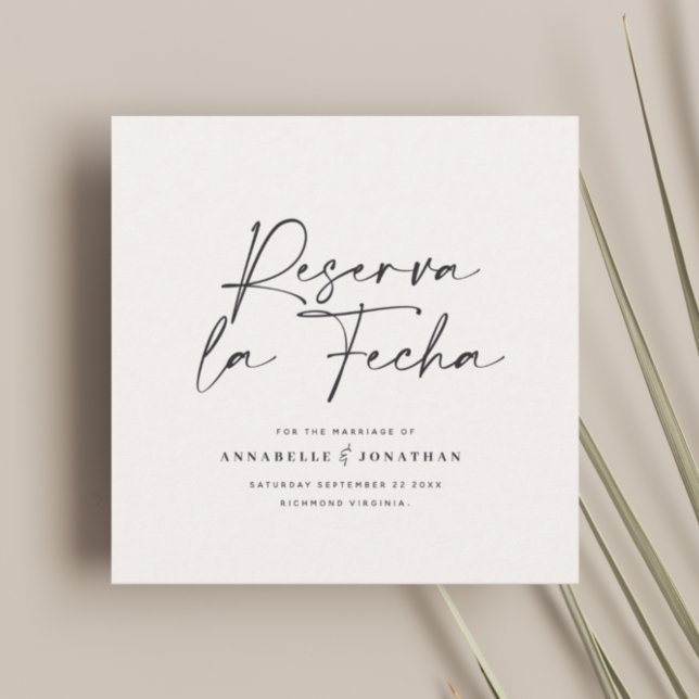 Modern wedding Reserva la Fecha cream black Save The Date (Creator Uploaded)