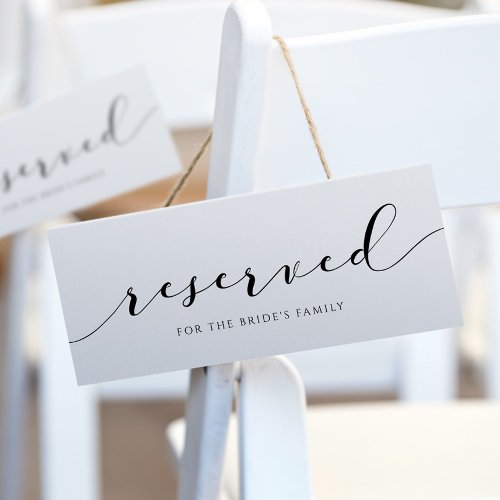 Modern Wedding Reserved Card Sign Calligraphy