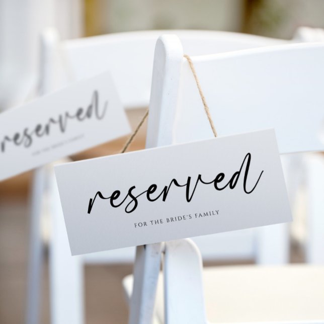 Modern Wedding Reserved Signs Handwriting Casual (Creator Uploaded)