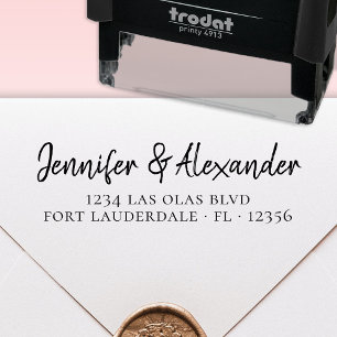 Modern Wedding Return Address Calligraphy Script S Self-inking Stamp