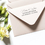 Modern Wedding Return Address Minimalist Script Self-inking Stamp<br><div class="desc">You will adore this sophisticated and sleek wedding return address stamp, showcasing contemporary handwritten font and a pristine appearance, creating an exquisite and fashionable concept. The design embodies simplicity and elegance, making it a perfect choice for those who appreciate minimalist aesthetics. With its modern script typography, this stamp offers a...</div>