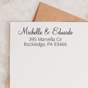 Modern Wedding Return Address Save The Date Custom Self-inking Stamp