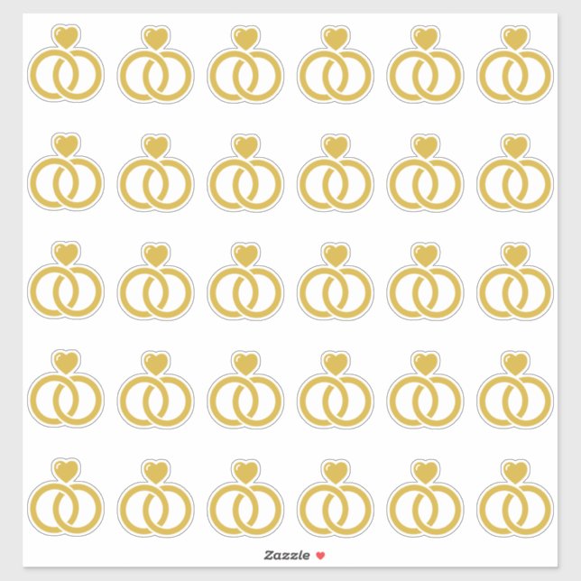 Modern Wedding Ring Kiss-Cut  Sticker (Sheet)
