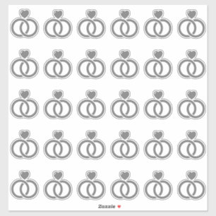 Modern Wedding Ring Kiss-Cut Sticker