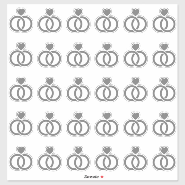 Modern Wedding Ring Kiss-Cut Sticker (Sheet)