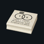 Modern Wedding Ring Monogram Address Ink Stamp<br><div class="desc">A modern monogram with an intertwined wedding ring graphic and a personalized text make this wood block ink stamp the perfect choice for newlyweds or about-to-be-weds with custom address and name text.</div>