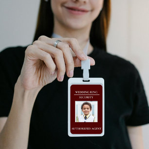 Modern Wedding Ring Security - ring bearer badge