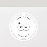 Modern Wedding Rings Monogram Save the Date Classic Round Sticker<br><div class="desc">Custom-designed Save the Date wedding stickers/labels featuring couple's initials encircled in wedding/engagement rings. These modern and elegant stickers are perfect for wedding announcements,  invitations,  DIY gift packagings,  and more!</div>