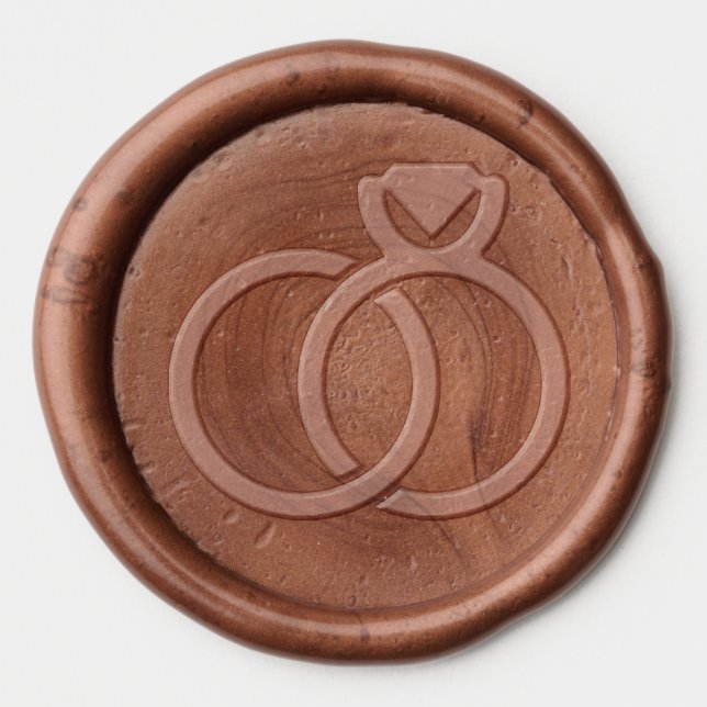 Modern Wedding Rings Wax Seal Sticker (Front)
