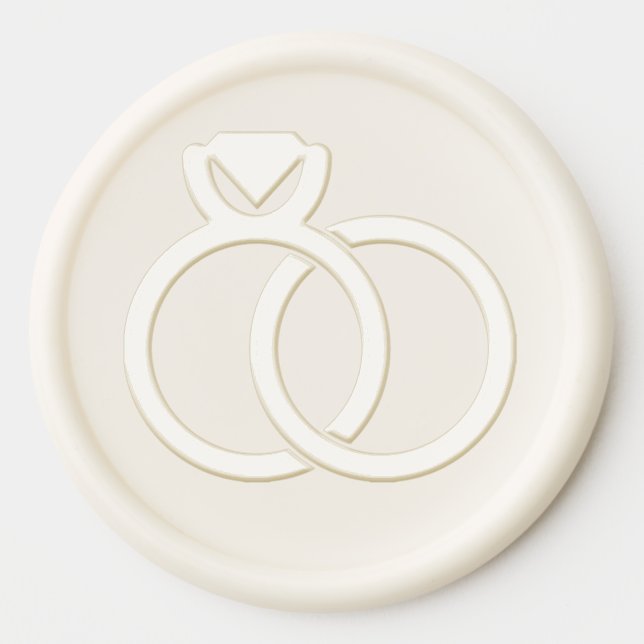 Modern Wedding Rings Wax Seal Sticker (Front)