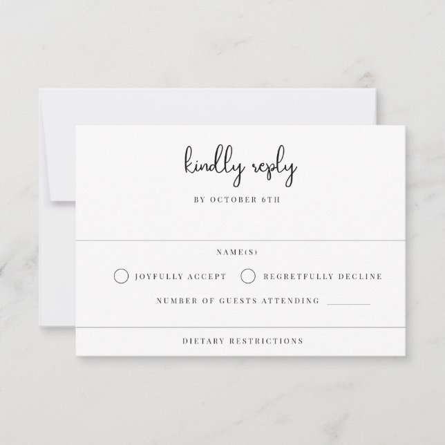  Modern Wedding  RSVP Card (Front)