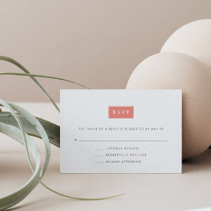 Modern Wedding RSVP Card Coral