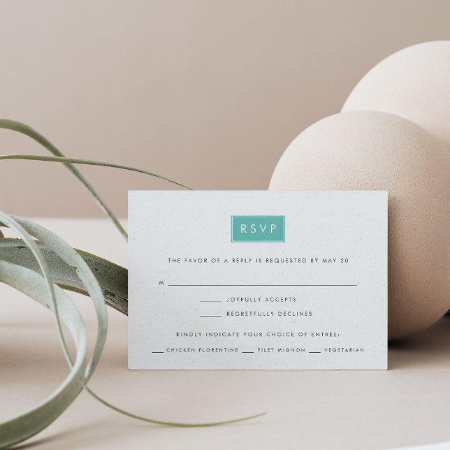 Modern Wedding RSVP Card w/ Meal Choice | Pool (Creator Uploaded)