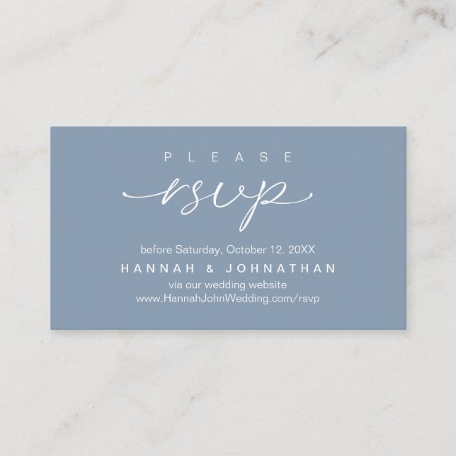 Modern Wedding RSVP online Website Enclosure Card (Front)