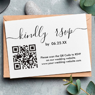 Modern Wedding RSVP Online Website With QR Code Card