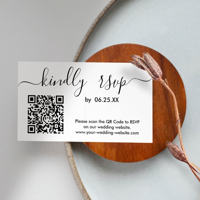 Modern Wedding RSVP Online Website With QR Code Enclosure Card (Creator Uploaded)