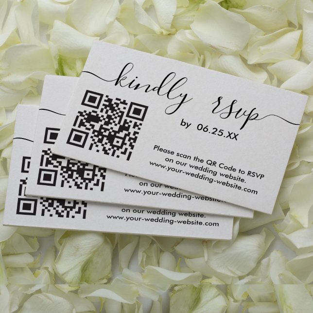 Modern Wedding RSVP Online Website With QR Code Enclosure Card (Creator Uploaded)