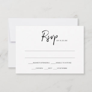 Modern Wedding RSVP Response Card Black