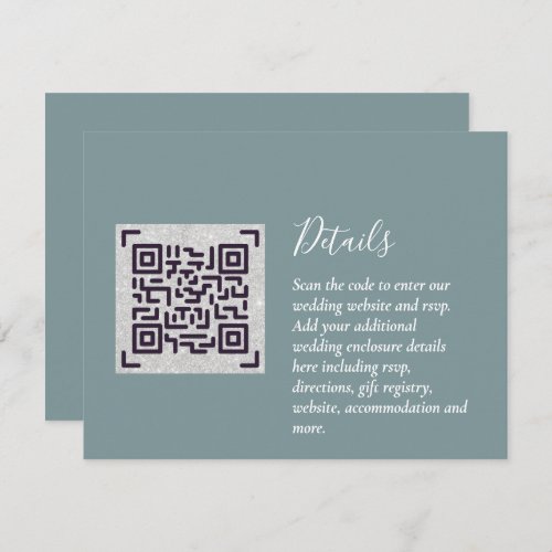 Modern Wedding RSVP with QR CODE _ ANY COLOR Enclosure Card