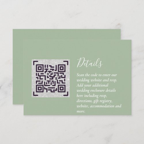 Modern Wedding RSVP with QR CODE _ ANY COLOR Enclosure Card