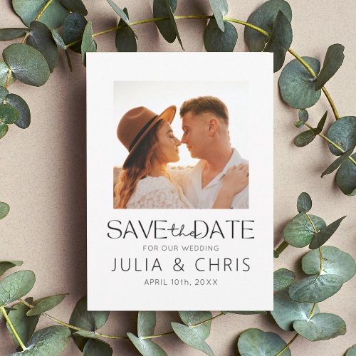 Modern Wedding Save the Date Card with Photo  Magnet