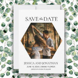 Modern Wedding Save the Date Hexagon Photo