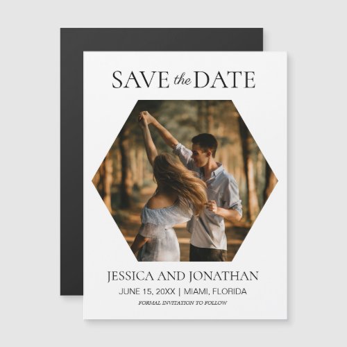 Modern Wedding Save the Date Hexagon Photo 