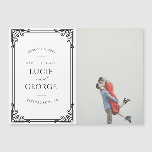 Modern Wedding Save the Date Magnet (Front)