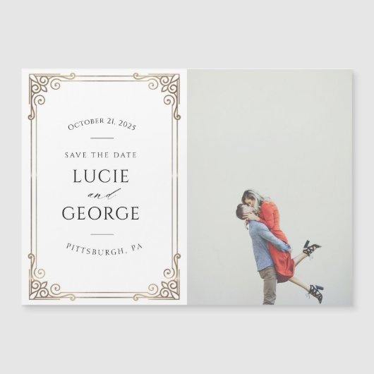 Modern Wedding Save the Date Magnet (Front)