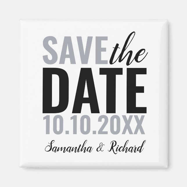 Modern Wedding Save The Date Magnet (Front)