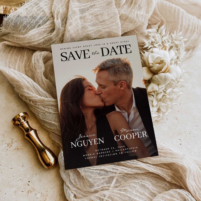 Modern Wedding Save The Date Movie Post card (Creator Uploaded)