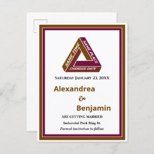 Modern Wedding Save The Date New Date Card