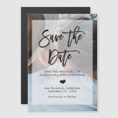 Modern Wedding Save the Date | Photo with Overlay Magnetic Invitation (Front/Back)