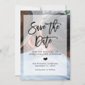 Modern Wedding Save the Date | Photo with Overlay Magnetic Invitation (Front)
