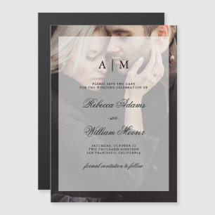 Modern Wedding Save the Date Photo with Overlay Magnetic Invitation