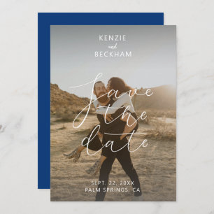 Modern Wedding Save the Date Photos Calligraphy