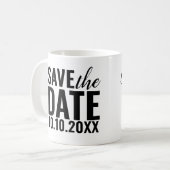 Modern Wedding Save The Date Typography Coffee Mug (Front Left)