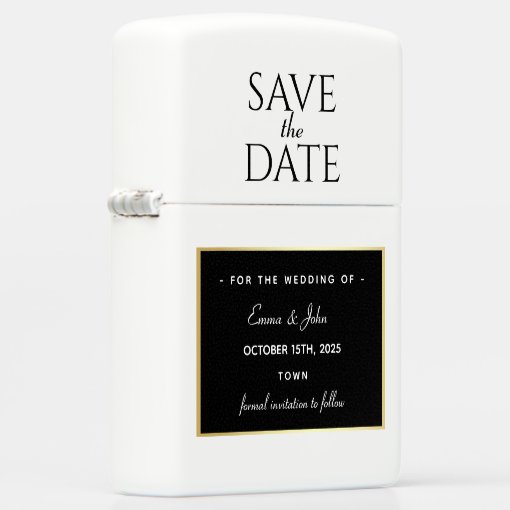 Modern Wedding Save The Date Zippo Lighter Zazzle