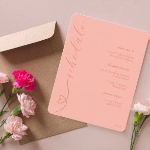 Modern Wedding   Schedule & Details   Light Coral Enclosure Card