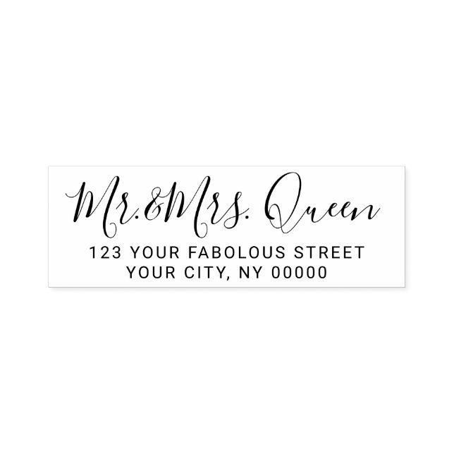 Modern Wedding Script Elegant Return Address Self-inking Stamp (Design)