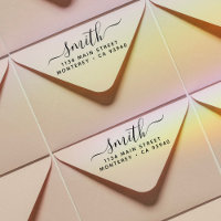 Modern Wedding Script Family Name & Return Address