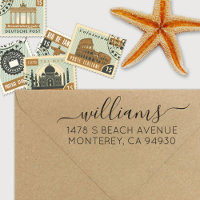 Modern Wedding Script Family Name & Return Address